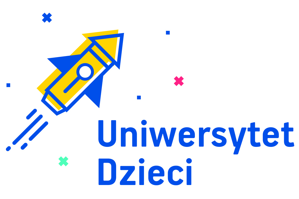 logo rakiety niebieskiej z żółtym akcentem i 4 gwiazdki koło niej. Symbol projektu